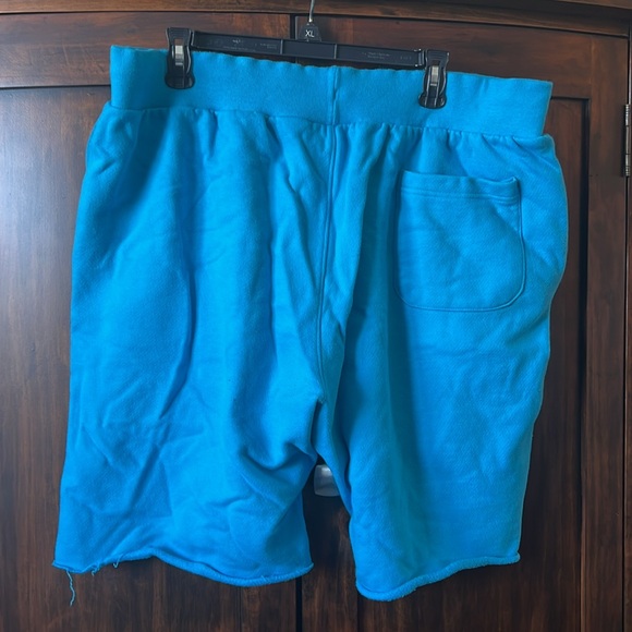 Men’s aqua blue elastic waistband with drawstring, 2XL. Has pockets - Picture 3 of 5